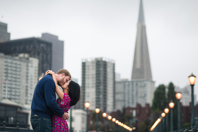 San Francisco engagement photography pier 7 transamerica building