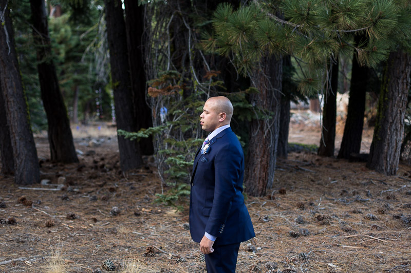 Lake Tahoe Wedding Photographer groom first look