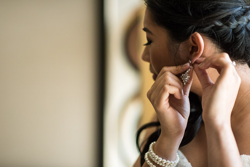 San Francisco Wedding Photography bride earrings