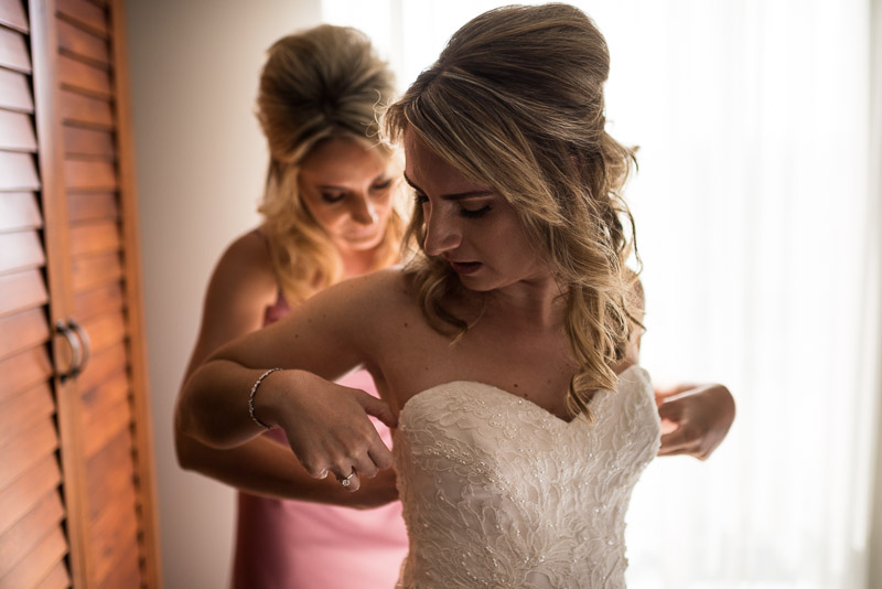 San Jose wedding photography bride getting dressed