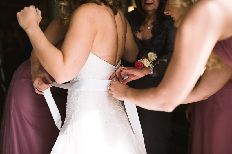 San Jose wedding photography bride getting dressed