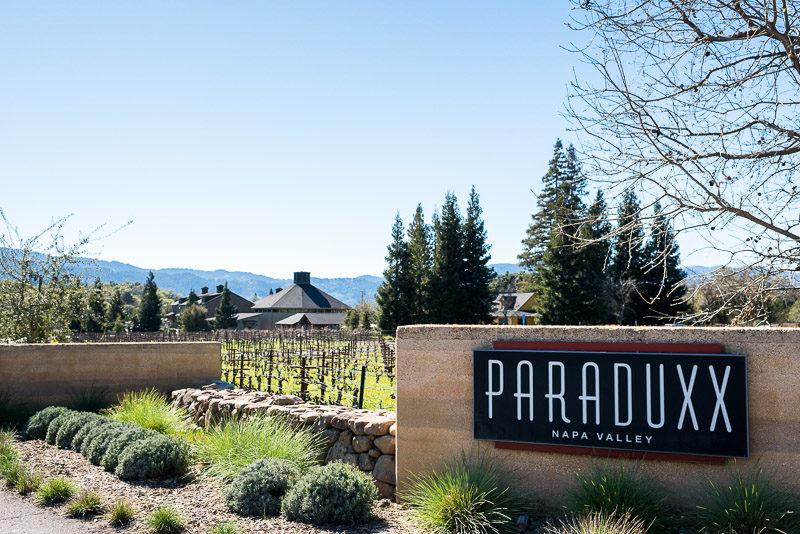 Napa Vineyard Proposal Photography paraduxx winery sign