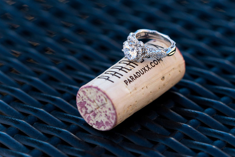 Napa Vineyard Proposal Photography paraduxx winery cork and engagement ring