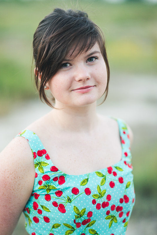San Francisco high school senior photos cherry dress