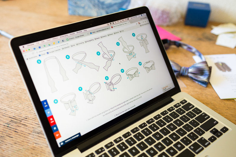 San Francisco Wedding Photography Villa Chanticleer bow tie instructions