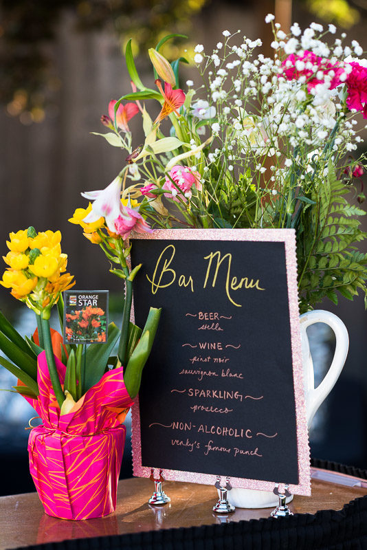 San Francisco Mehndi Ceremony Photographer hand written bar sign