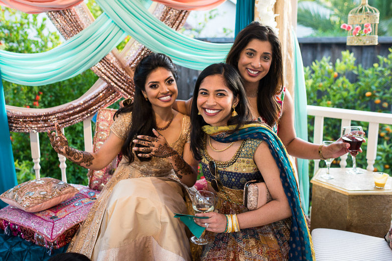 San Francisco Mehndi Ceremony Photographer laughing friends