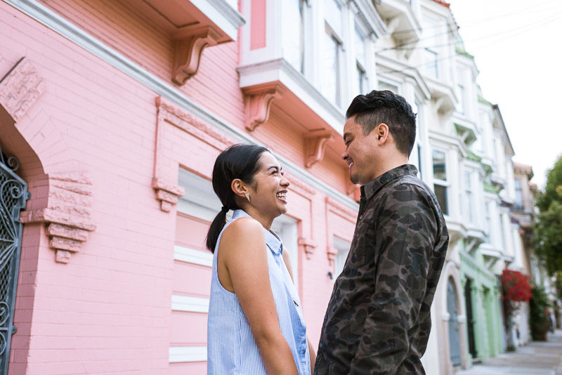 San Francisco Engagement Photography Mission District pink house