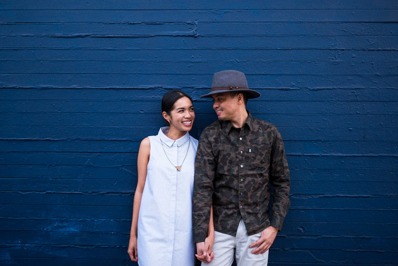 San Francisco Engagement Photography Mission District blue wall