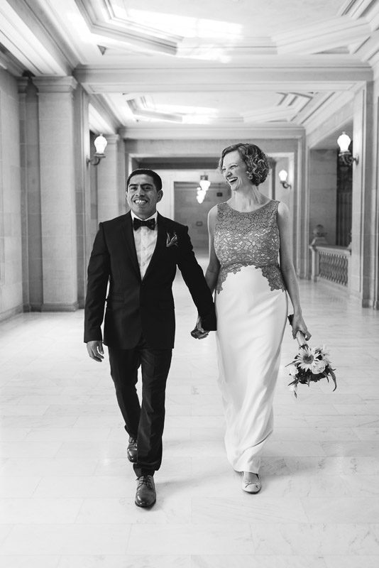 san francisco city hall wedding happy couple