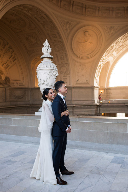 San Francisco City Hall wedding first look