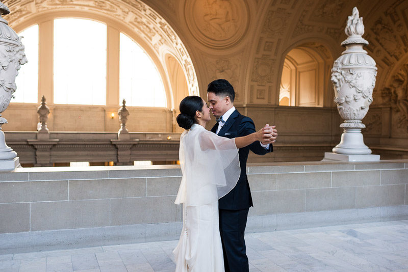 San Francisco City Hall wedding happy couple