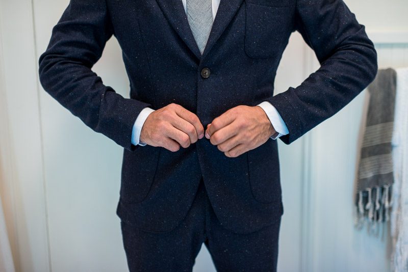 Strauss home ranch wedding groom jacket
