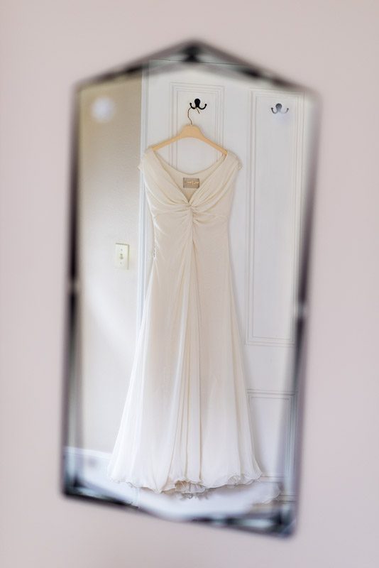 Strauss home ranch wedding dress in mirror