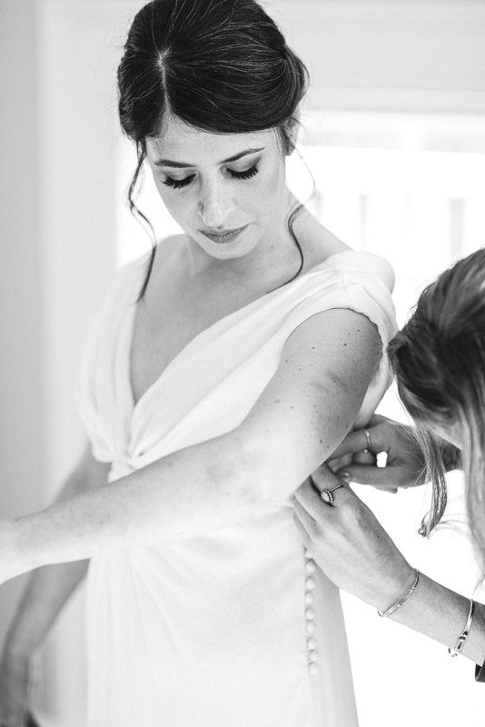 Strauss home ranch wedding bride black and white