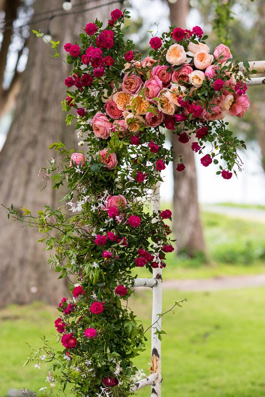 Strauss home ranch wedding chuppah flowers
