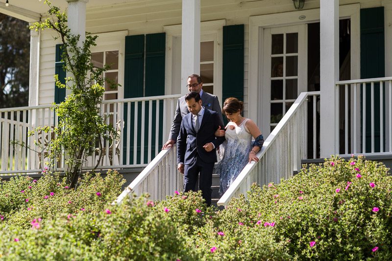 Strauss home ranch wedding groom walking down aisle
