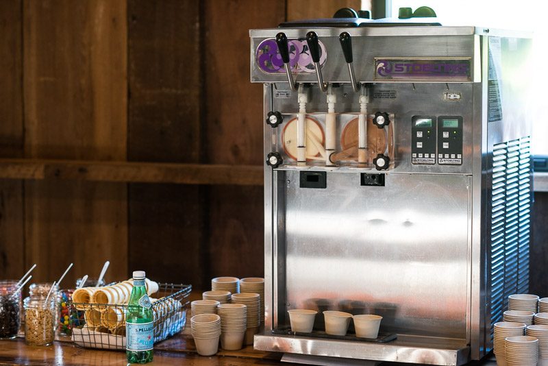 Strauss home ranch wedding ice cream machine