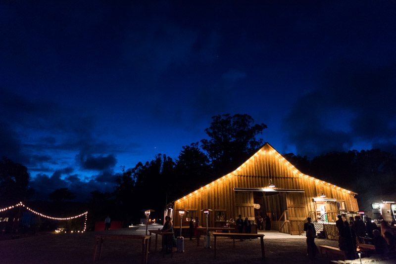 Strauss home ranch wedding barn at night
