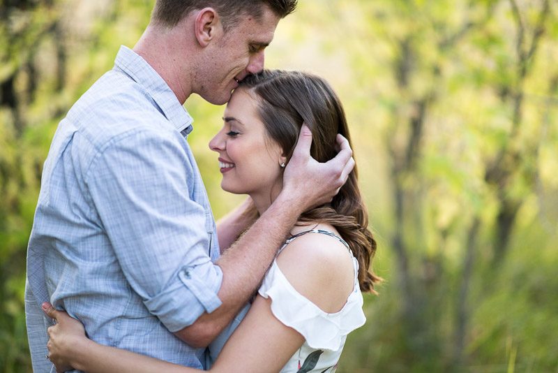 Denver Engagement Photography Morrison forehead kiss