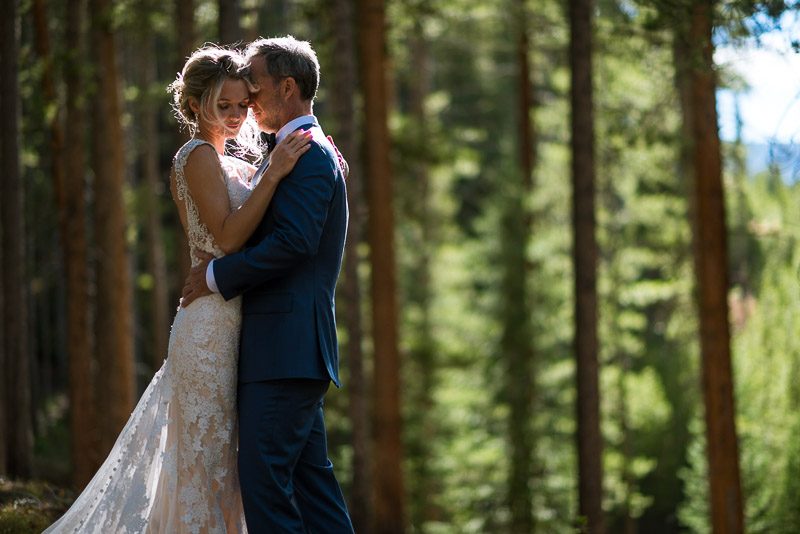 Vail Wedding Photography Camp Hale bride and groom in forest