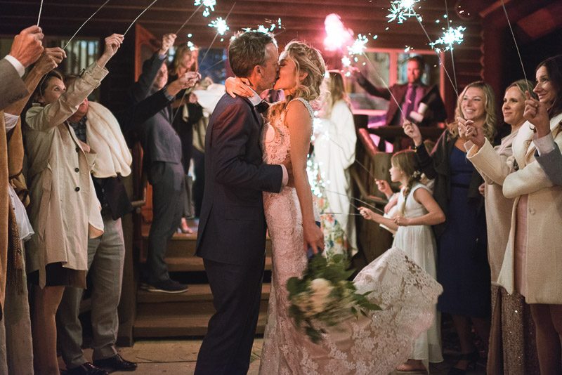 Vail Wedding Photography Camp Hale sparkler kiss